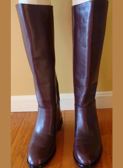 *SOLD*💞Marc Jacobs Plum Leather Kip Riding Boots - Picture 5 of 8